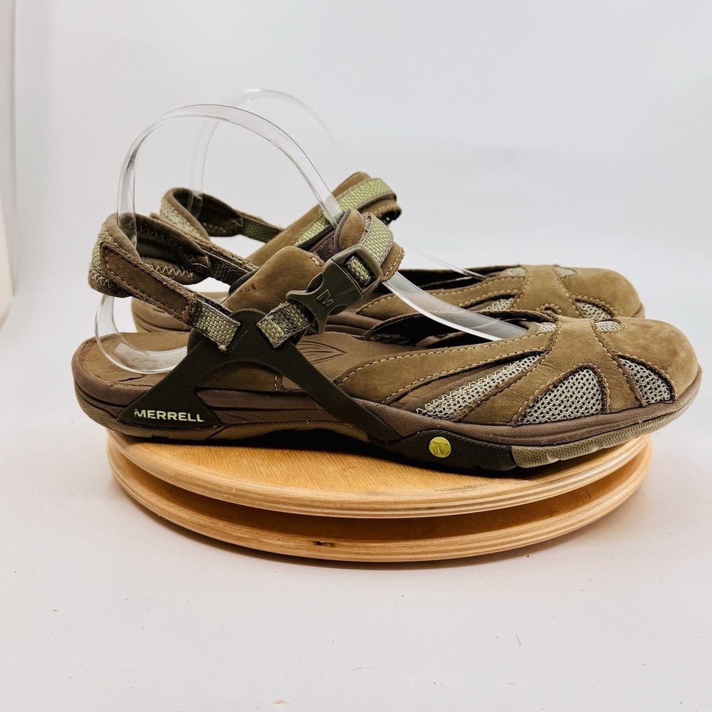 Merrell Azura Wrap Sandals Shoes Womens 10 Brown Green Hiking Comfort - Picture 4 of 8